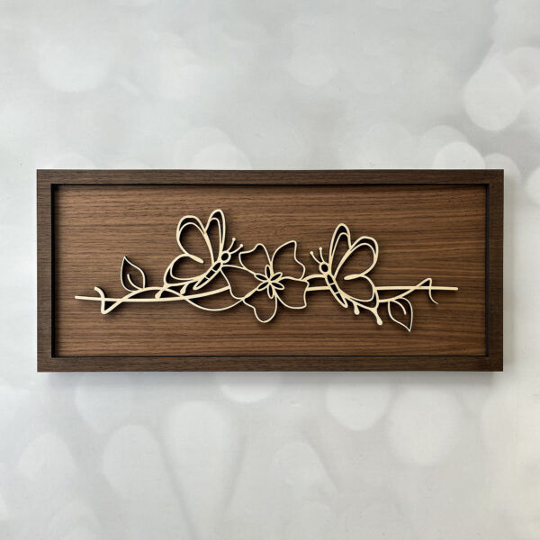 Butterfly & Blooms Wooden Wall Art