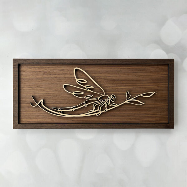 Abstract Dragonfly Wooden Wall Art