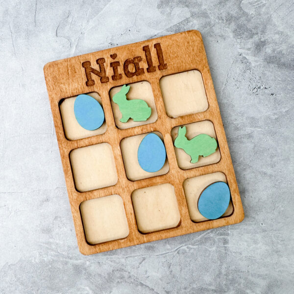Personalized Easter Tic-Tac-Toe Board
