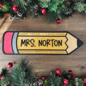 Personalized Teacher Pencil Sign
