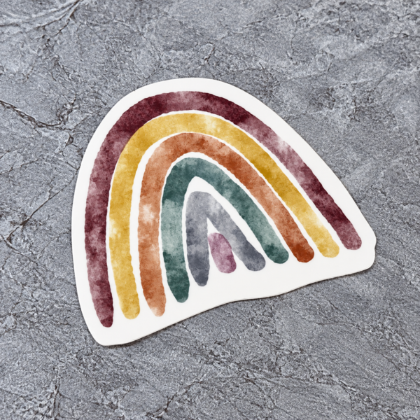Muted Watercolor Rainbow Sticker